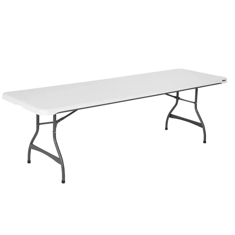 4-Pack Commercial Stacking 8 ft Folding Table - White (80344)