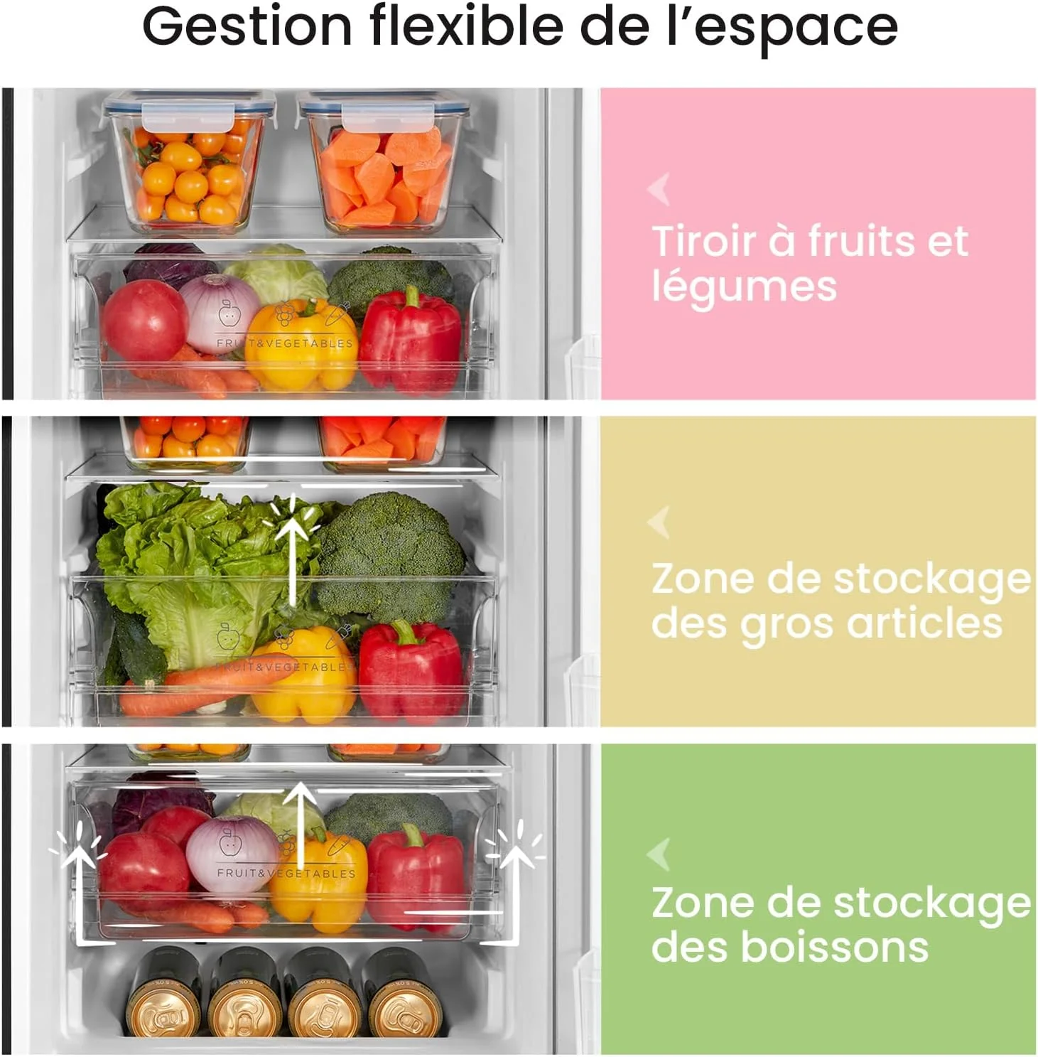 RCB169DK2(E) Réfrigérateur avec Congélateur, Température Réglable du Réfrigérateur