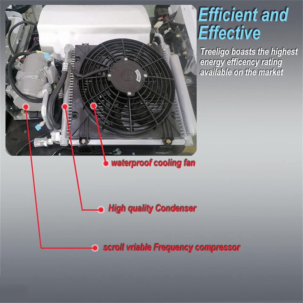 RV-Klimaanlage 2 in 1 RV-Dachklimaanlage mit Kühlung und Heizung, elektrische 12-V-/24-V-Gleichstrom-Parkklimaanlage, Wohnmobil-Klimaanlage für Auto, Wohnmobil, LKW, Camper, Bagger 12V