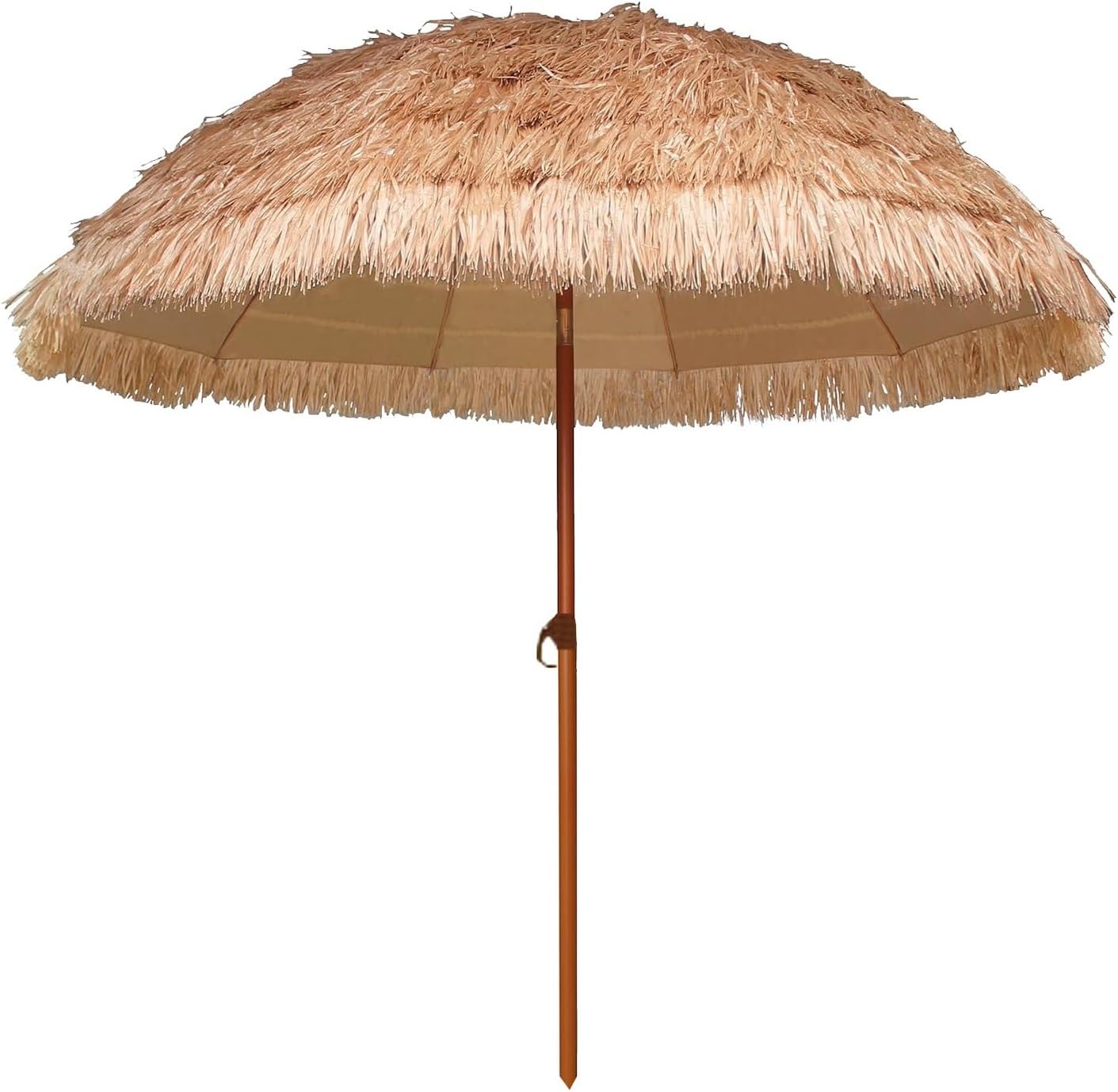 Outdoor-Markttisch-Terrassenschirm, Kunststoff-Strohschirm-Überdachung, Faltbares Und Tragbares Design, for Garten, Hof, Pool(1.6m/5.2ft)