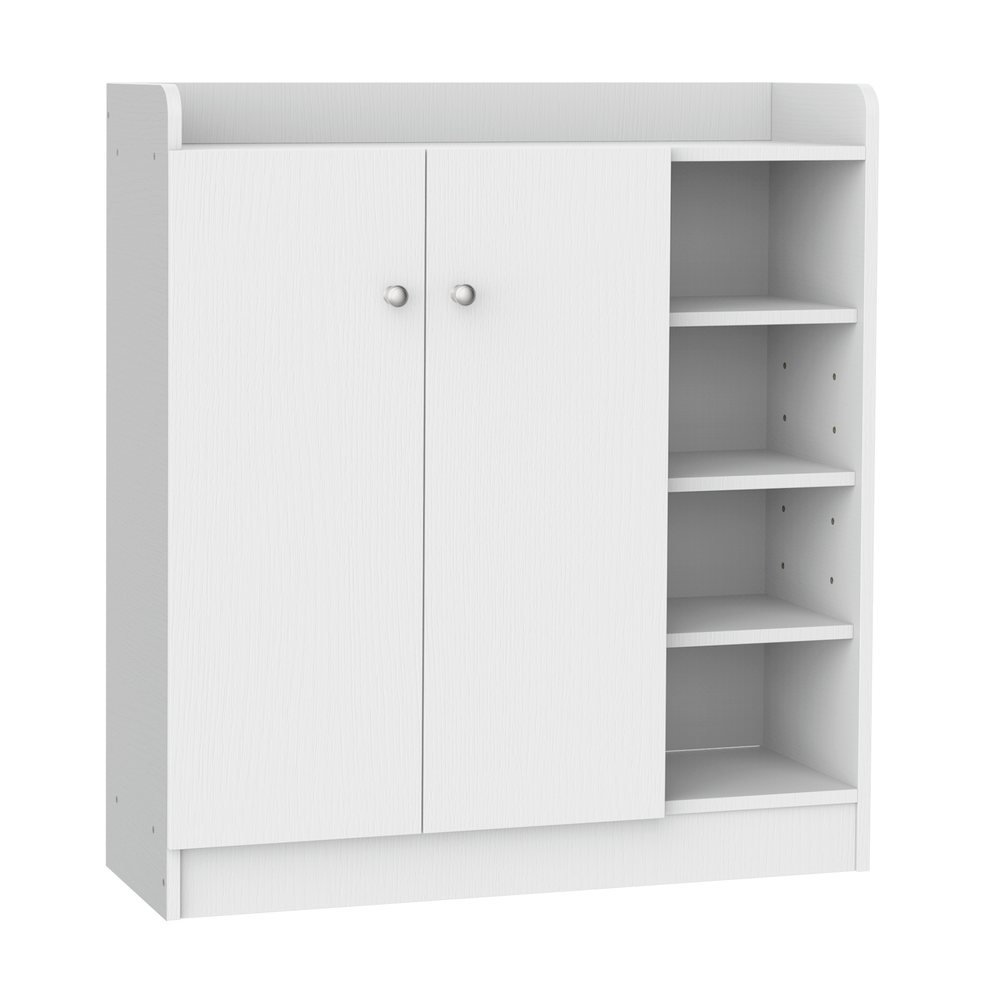 Schoenenkast Schoenencommode Schoenenrek, 4 Planken. 1 Kast, 83 cm x 30 cm x 90 cm, Wit