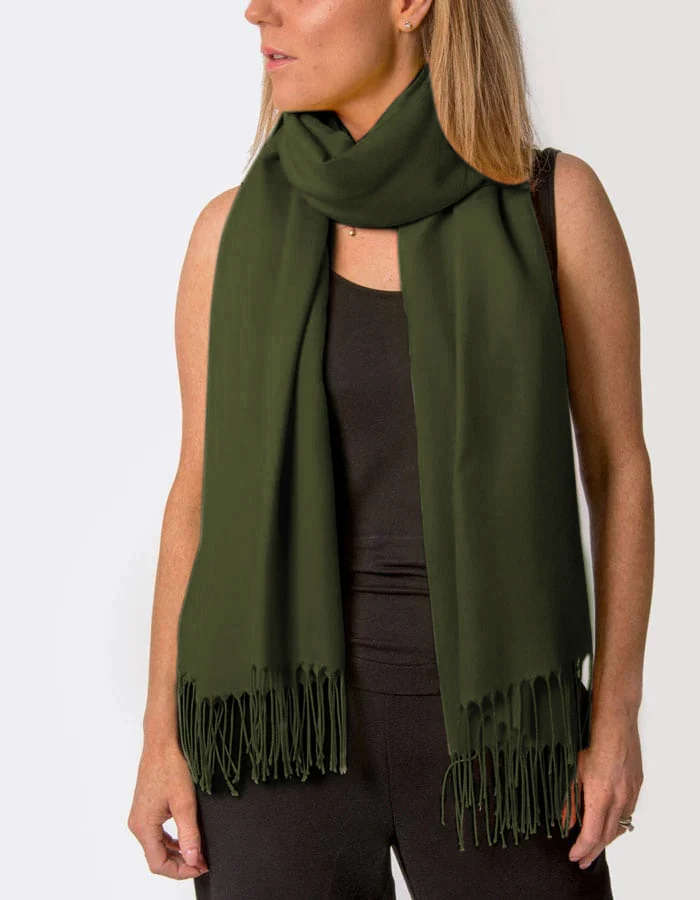 Army Green Pashmina Shawl Wrap Scarf