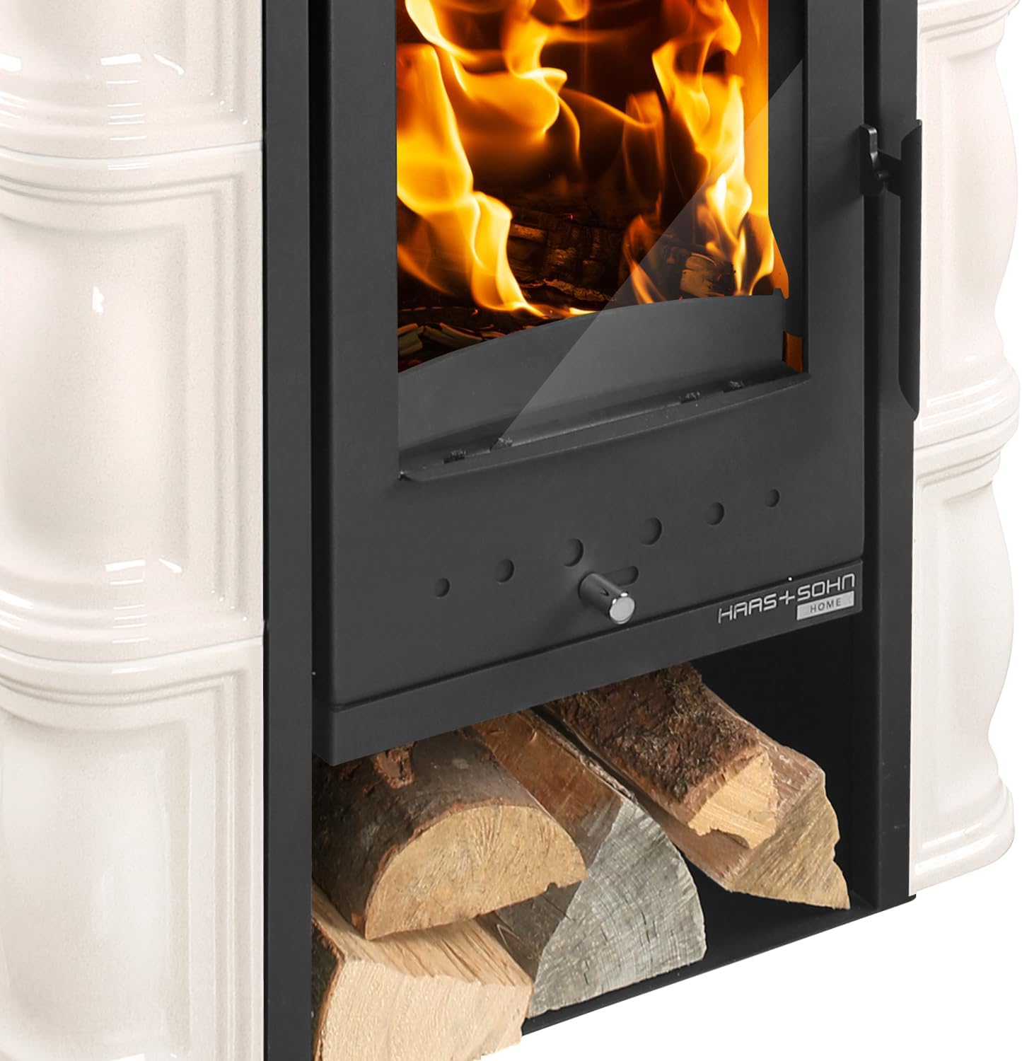 Haas+Sohn | Kaminofen Tirol 343.15-C perl-schwarz/creme | 6 kW