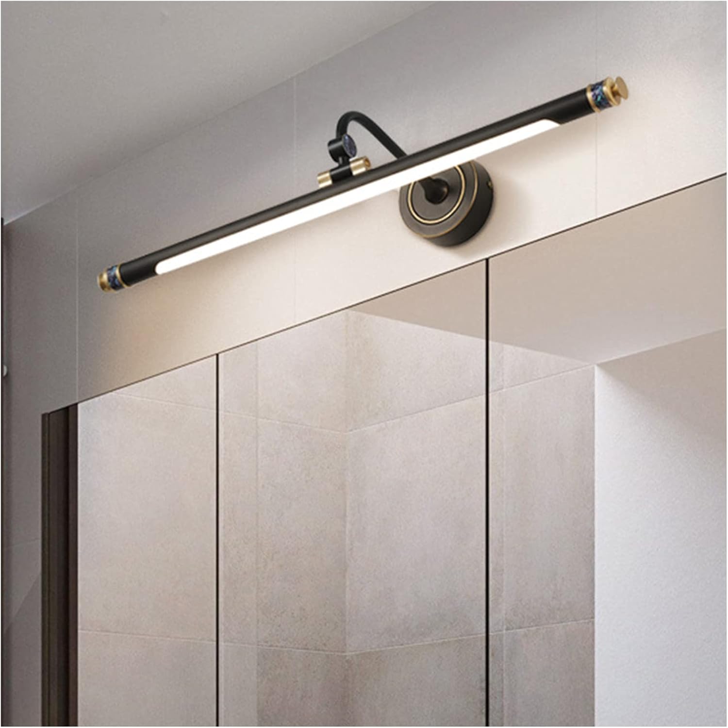 Vanity Lighting Moderne Kupfer-LED-Spiegel-Frontleuchte, wasserdichte Antibeschlag-Badezimmerspiegellampe, Vanity-Licht, Spiegelschrank-Licht, Luxus-Kosmetikspiegel-Licht, Badleuchten (49 cm,