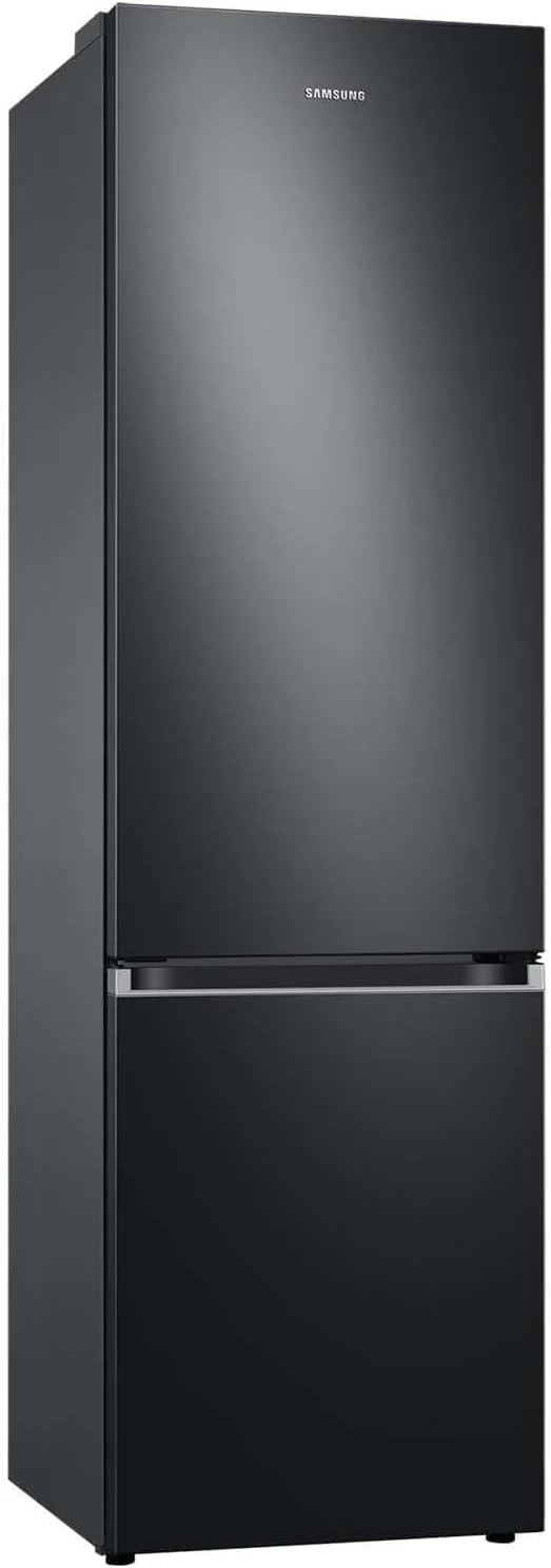Samsung Koel-vriescombinatie, Koelkast met vriesvak, 203 cm, 390 l totaal volume, 114 l vriesgedeelte, AI Energy Mode, flessenrek, Premium Black Steel, RL38C602CB1/EG