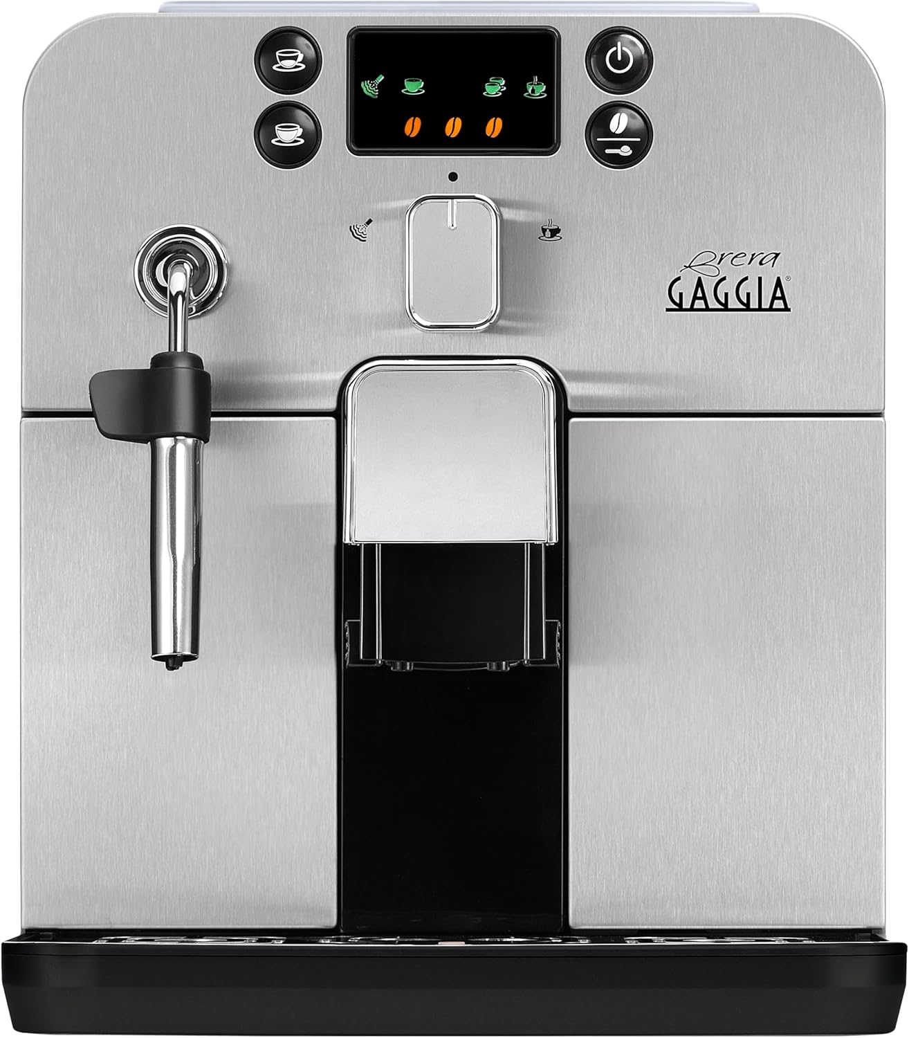 Gaggia RI9305/11 Brera – w pełni automatyczny ekspres do kawy, do espresso i cappuccino, ziaren kawy lub mielonej, 1400 W, srebrny/czarny, 100% Made in Italy