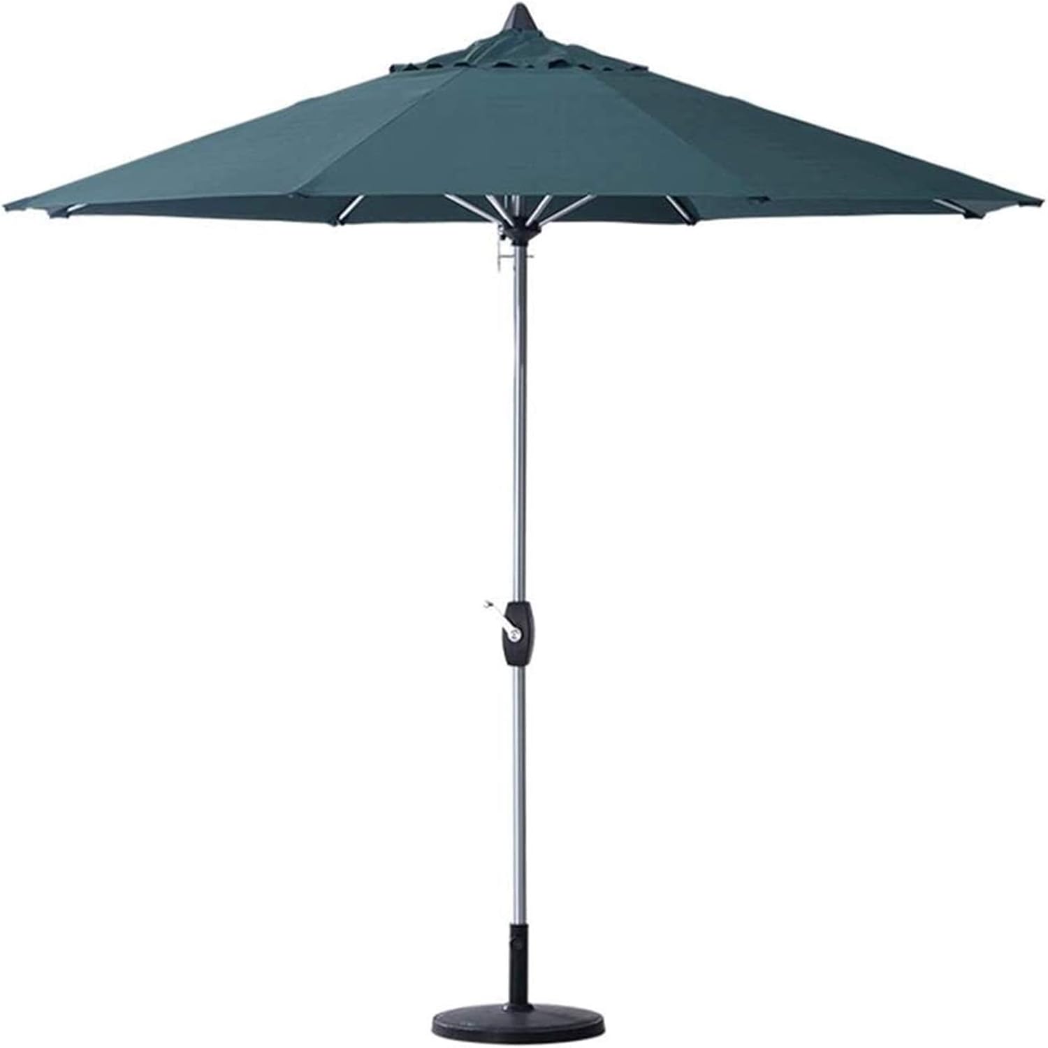Garten Parasole Outdoor Garten Parasole 2,7 m Aluminium Oktagonaler Regenschirm Baldachin mit Kurbelgriff UV -Widerstand für Strand/Pool/Terrasse/Außenunterkunft Regenschirme mit Parasol -Basis
