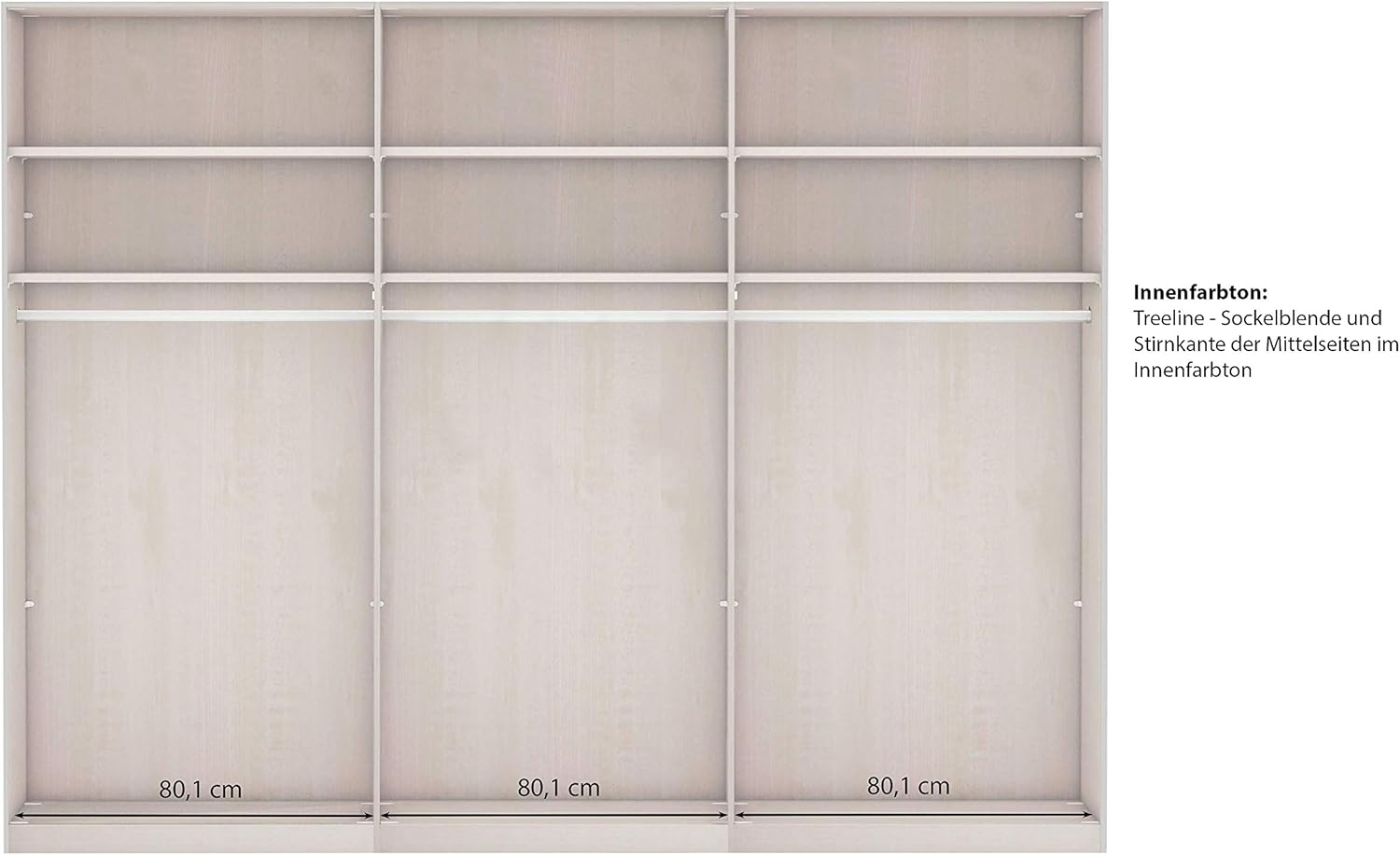 WIEMANN Rialto Kleiderschrank, Schwebetürenschrank, Schlafzimmerschrank, mit Schiebetüren, Breite 250 cm, in weiß, Holz, B/H/T 250 x 217 x 67 cm