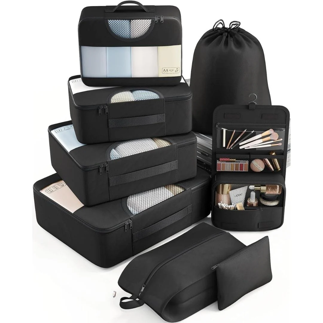 8 Set Packing Cubes for Travel – Durable, Space-Saving Organizers
