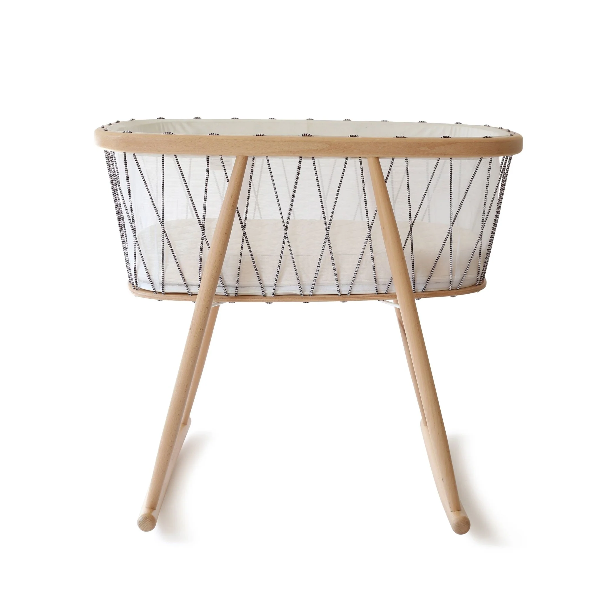 2025 Charlie Crane Wiege KUMI �C Transparante baby cocon met zachte schommelmechaniek | Afmetingen 81x56x72 cm | Inclusief schuimmatras | Personaliseerbare veters | Modern, minimalistisch design