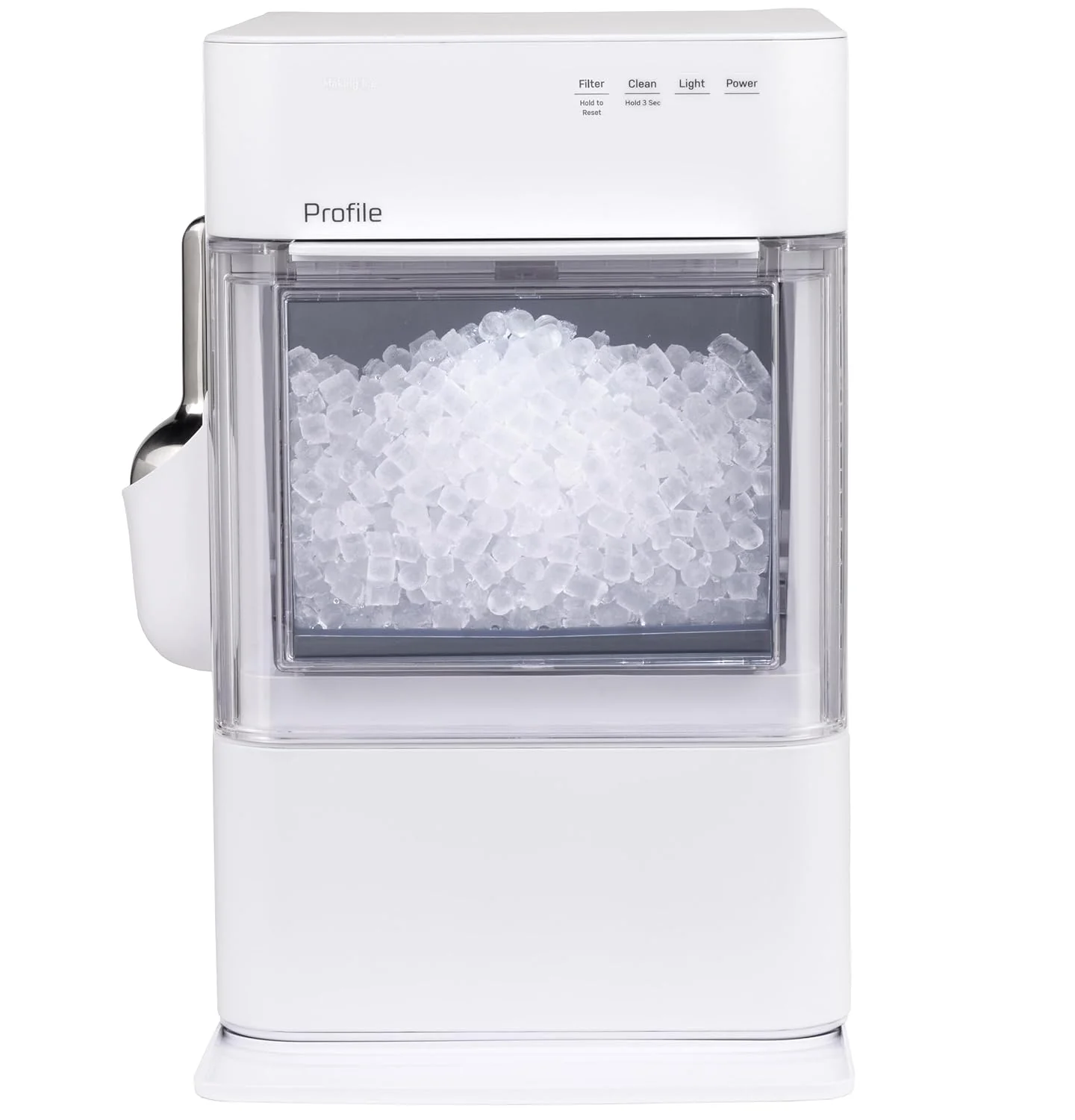 GE Profile Opal 2.0 Ultra Nugget Ice Maker with Scale Inhibiting Filter. Scoop Included. 38 lbs in 24 Hours. Pellet Ice Machine with WiFi & Smart Connected. Stainless Steel