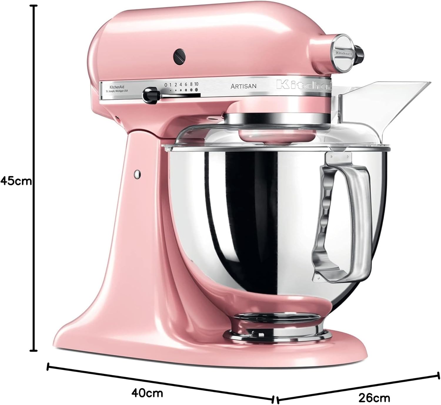 KitchenAid Küchenmaschine I Artisan I Kippbarem Food Processor I Teigknetmaschine mit 5 Zubehör | 2 Schüsseln aus Edelstahl | 4.8 L | Schwarz