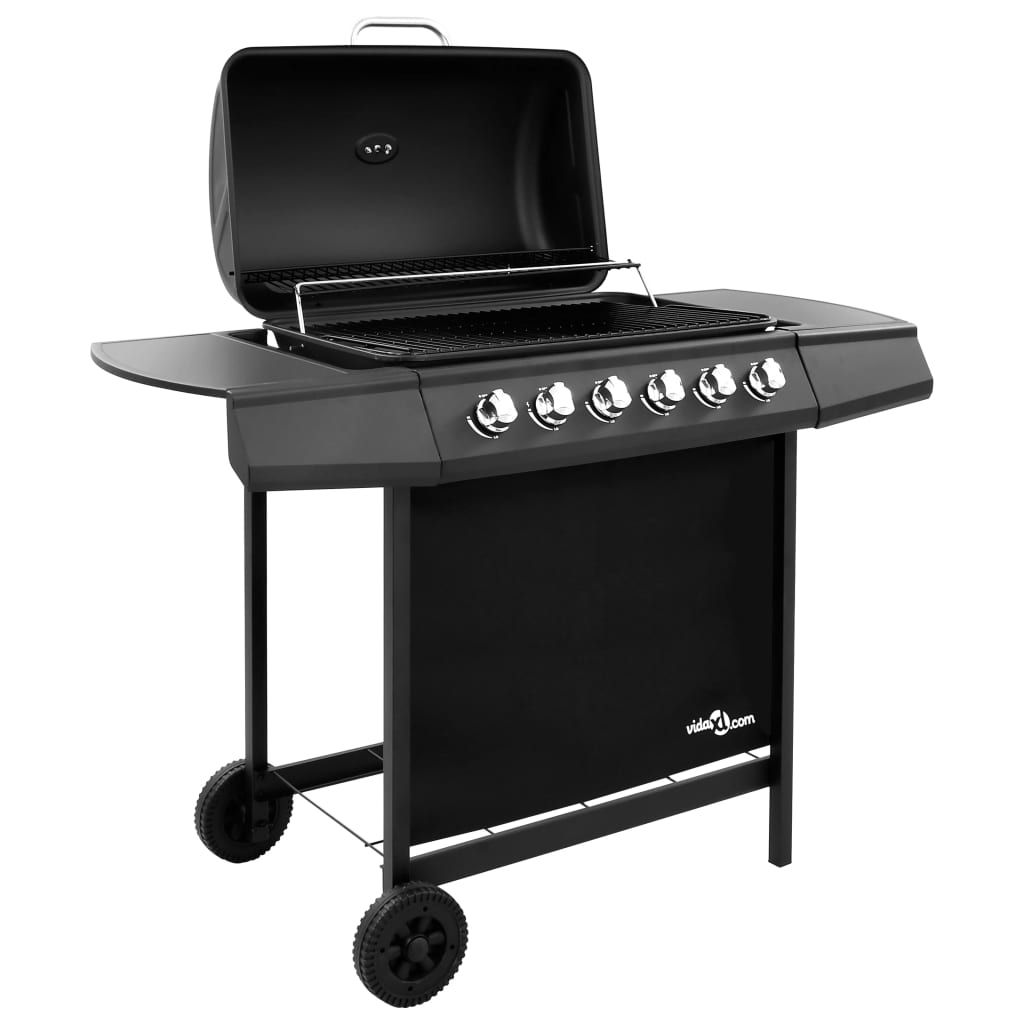 Grill gazowy Vidaxl 6-palnikowy, czarny