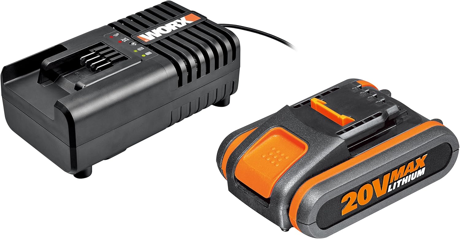 WORX WG252E.9 Akku Teleskop Heckenschere - 45cm Schnittbreite - 10-Fach Verstellbarer Teleskopstiel bis 3,20 Meter Hhe - PowerShare kompatibel - Ohne Akku & Ladegert