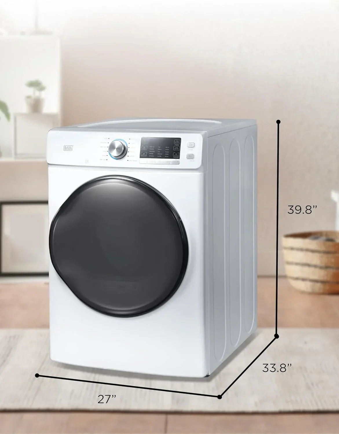 Compact Clothes Dryer 1.5 Cu. Ft. 850W Electric Dryer 120V Vented Dryer Stainless Steel Drum