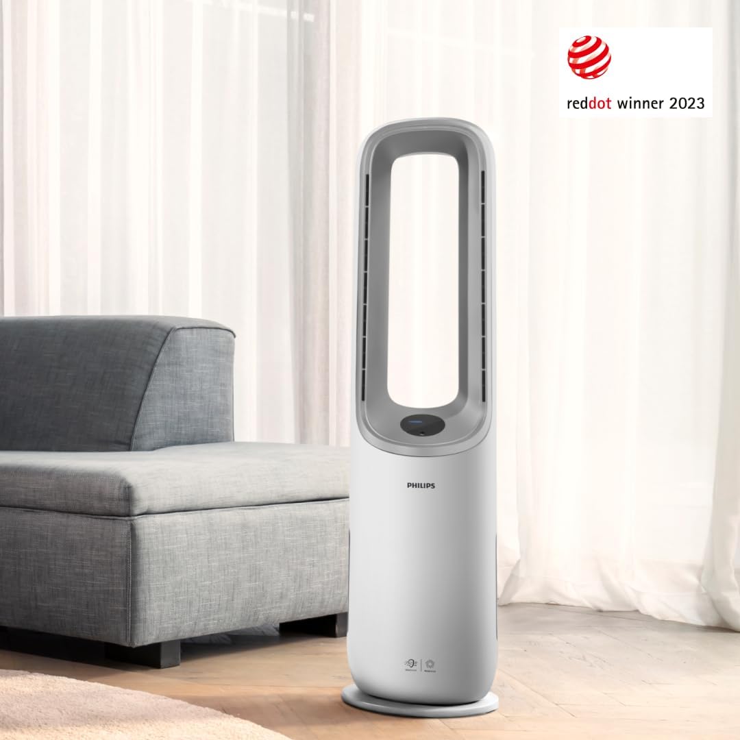 Air Performer 2-in-1: Luftreiniger und KŸhlgeblŠse - Reinigt 70 m?, Entfernt 99,97% der Allergene und Schadstoffe. HEPA-Filter, Intelligente Sensoren, Alexa, App. (AMF765/10)
