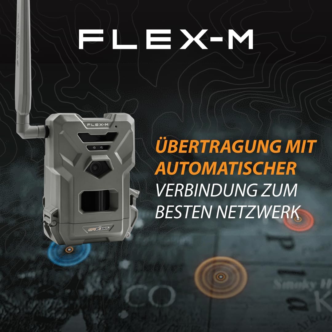 Spypoint Flex-M Twin-Pack - Wildkameras mit Foto- & Videoübertragung, 28 Megapixel, Wildtierkamera mit Nachtsicht, kostenlose App für Ihr Smartphone