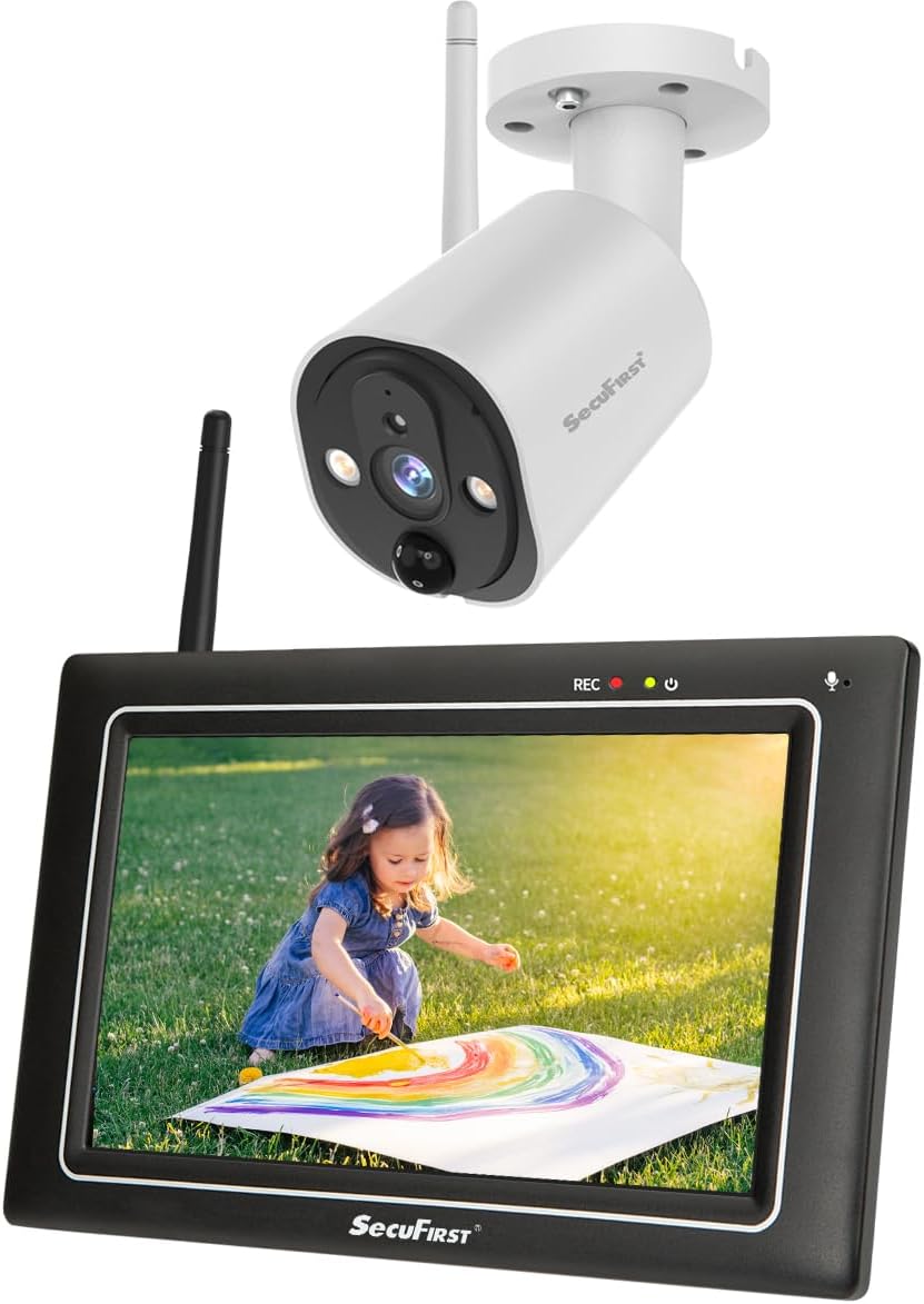 SecuFirst Überwachungskamera Aussen Kit mit Innen Monitor,7