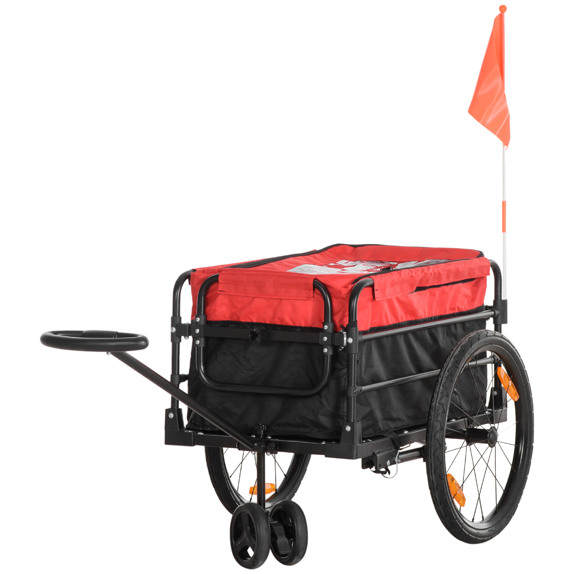 Bagageaanhanger Bolderkar 130 x 64 x 103 cm Staal Zwart+Rood
