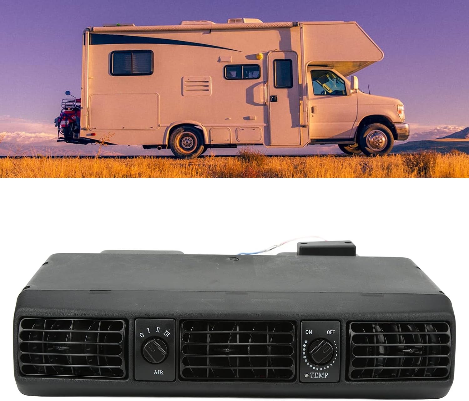 Focket Universelles Under Dash Klimaanlagen Verdampfer Kit, 360 CFM 3 Gang Kühlleistung 18853 BTU, 32 Pass 4 Wege Spule Universal Klimaanlage für Oldtimer, Wohnmobile (12V)