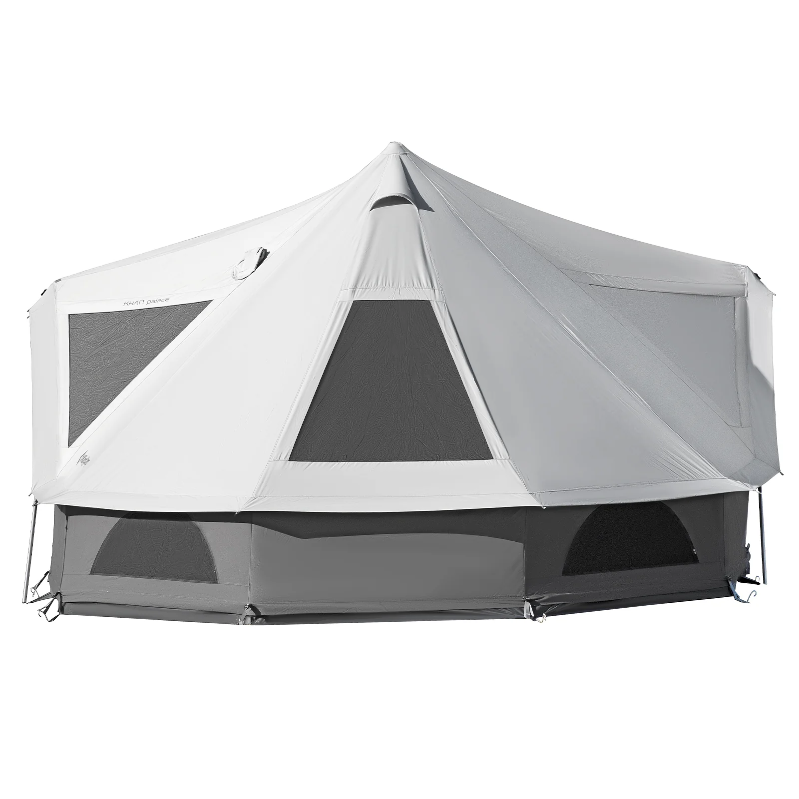 KingCamp Khan Palace �C ruim glamping-tent met variabele ventilatie, hoge stahoogte & schoorsteenoptie voor grote groepen