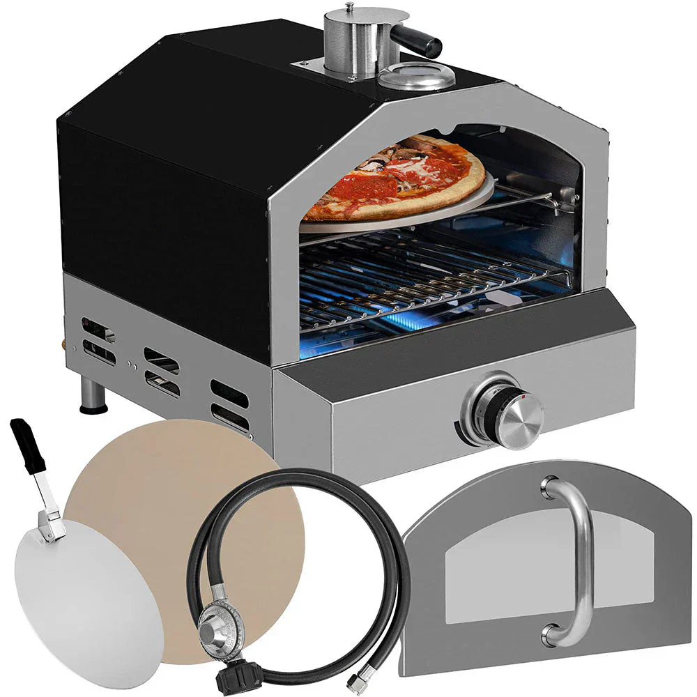 Outdoor Hassle-Free Self-Rotating  Gas Pizza Oven