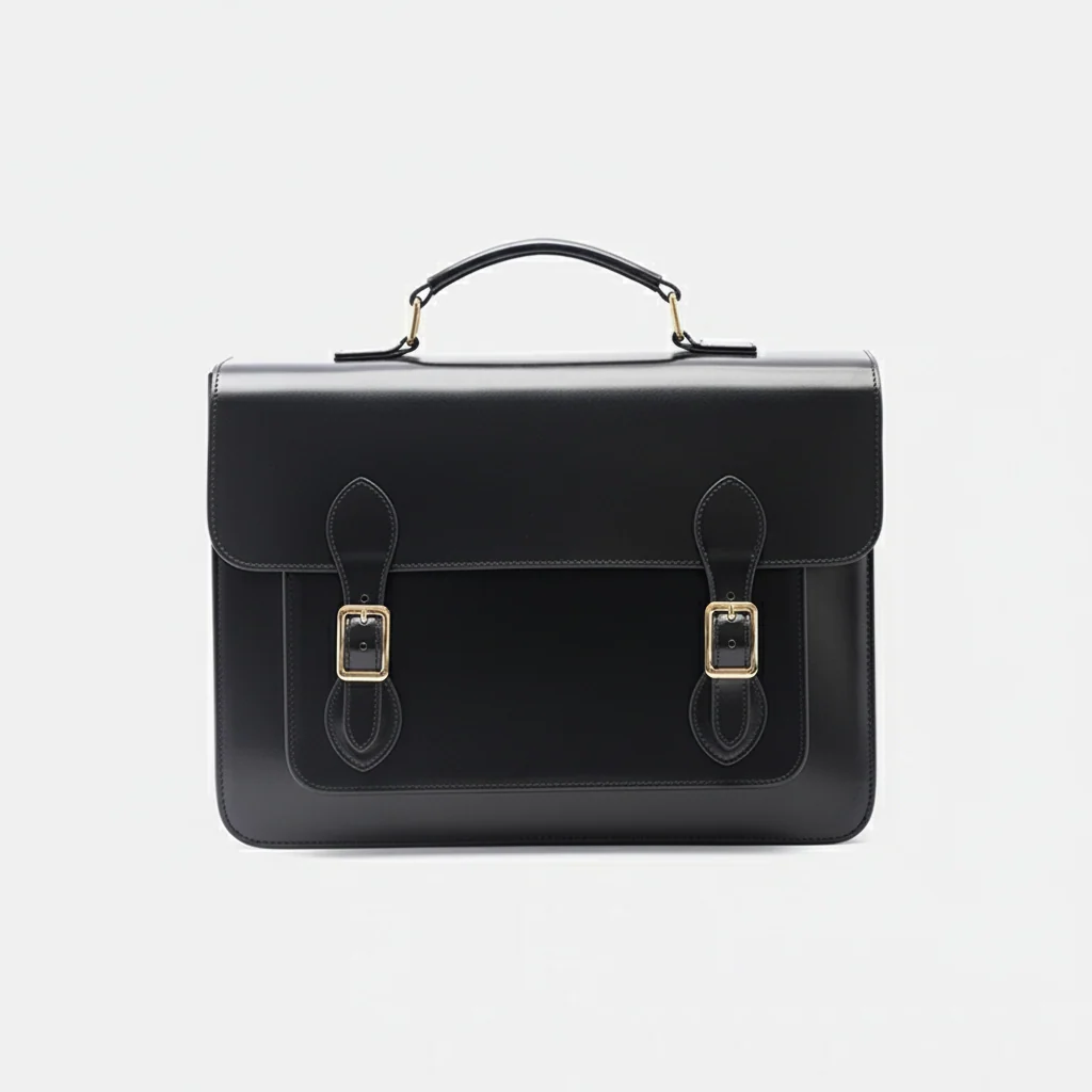 Black Classic Convertible Leather Backpack School Satchel