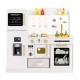 Wooden Kids Kitchen Playset with Chalkboard Ice Maker Sink Lighted Microwave