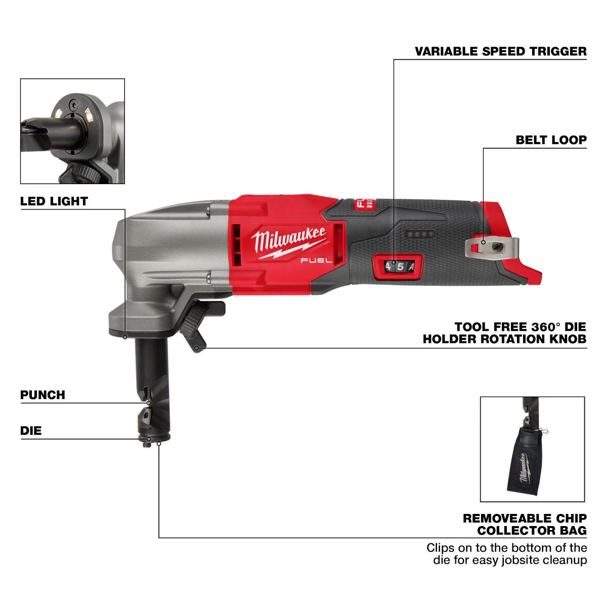 2025 Milwaukee 2476-20 - Variabele Snelheid 16 GA M12 FUEL? Schaar