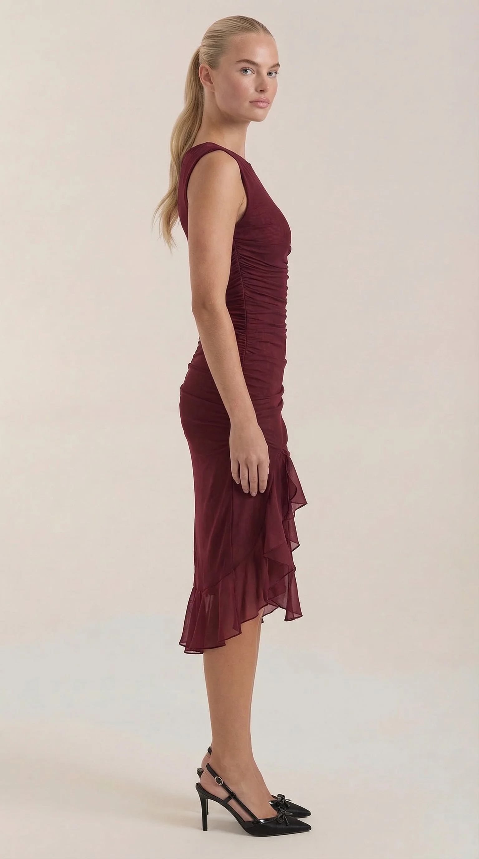 Midi-Kleid mit R��schen