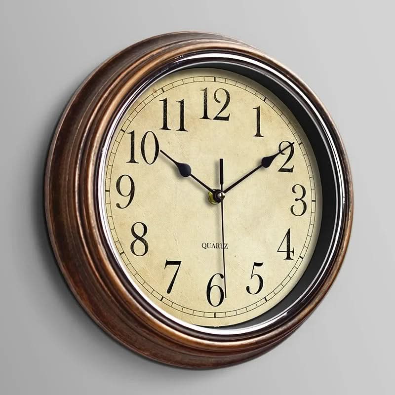 Klassische Wanduhr - Lautloses Uhrwerk - 30 cm Braun
