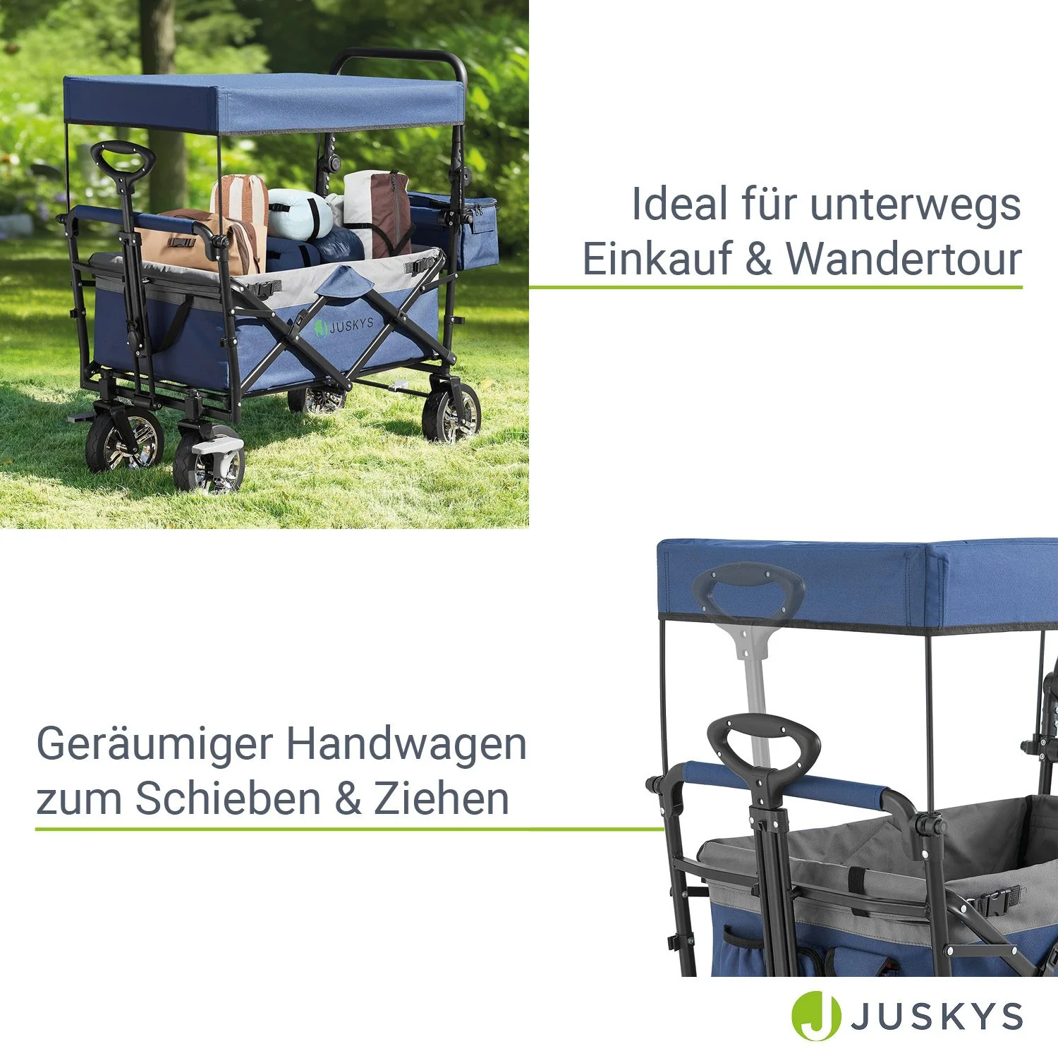 2025 Opvouwbare bolderwagen met dak en tas