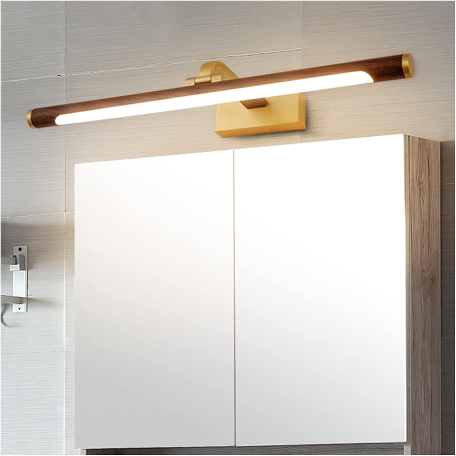 Waschtischbeleuchtung, Badezimmerspiegel-Frontleuchte, verstellbarer Beleuchtungswinkel, LED-Spiegelschrankleuchte, moderne Luxus-Waschtisch-Make-up-Licht, Badbeleuchtung (44 cm, dreifarbiges Licht)