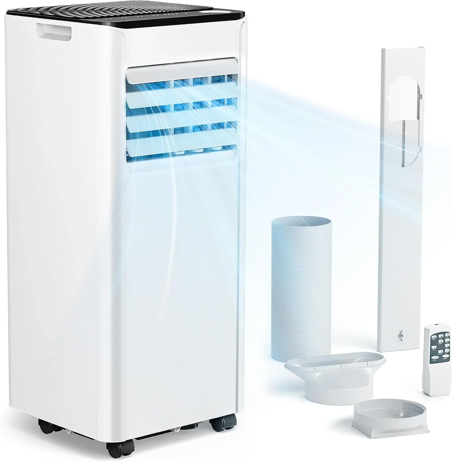 Mobile Klimaanlage 9000 BTU mit Abluftschlauch | 4-in-1 Mobiles Klimager?t | Leiser Betrieb