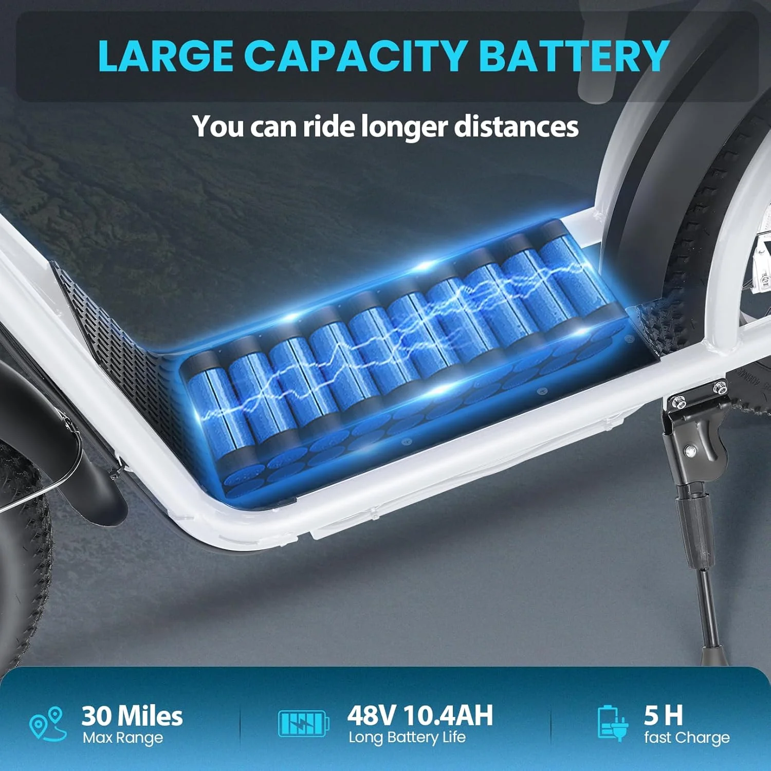 Caroma Peak 800W Foldable Adult Electric Scooter with 20-inch Wide Tires, 48V Battery, Basket, and Adjustable Seat