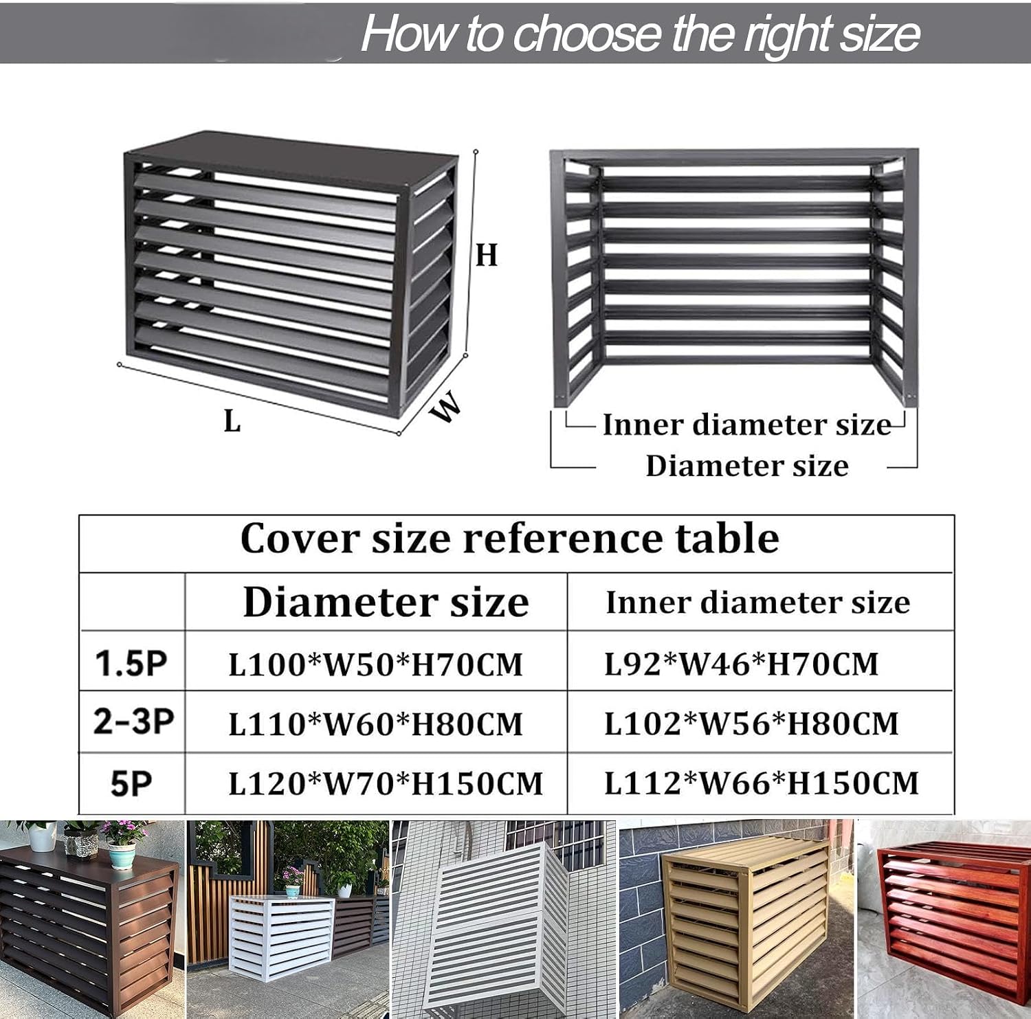 Mini Split Klimaanlage Abdeckung Outdoor, Multifunktionales Pflanzenregal mit 45° geneigtem Gitter, Wetterfest für freie Luftzirkulation
