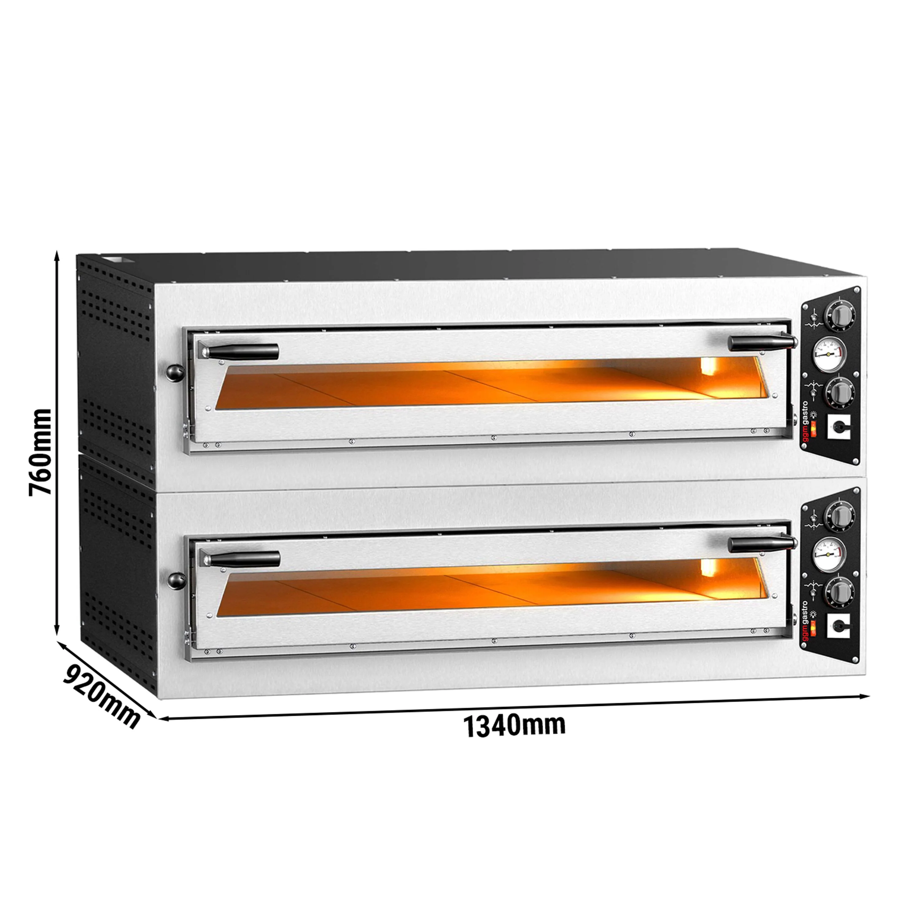 (2 stk.) Elektrisk pizzaovn �C 6 + 6x 35 cm (dyp) �C manuell