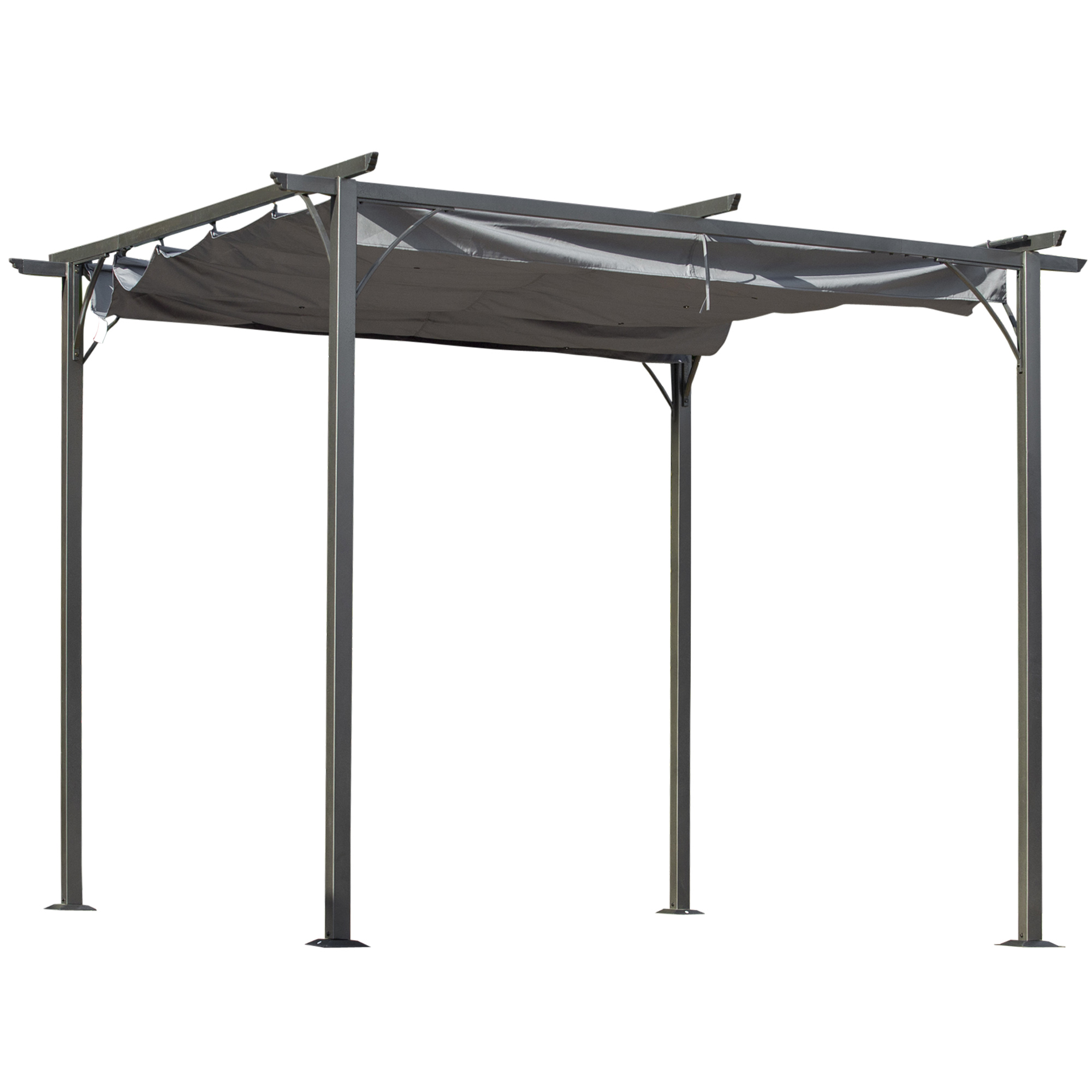 pergola met schuifdak Zwart+Grijs 3m x 3m