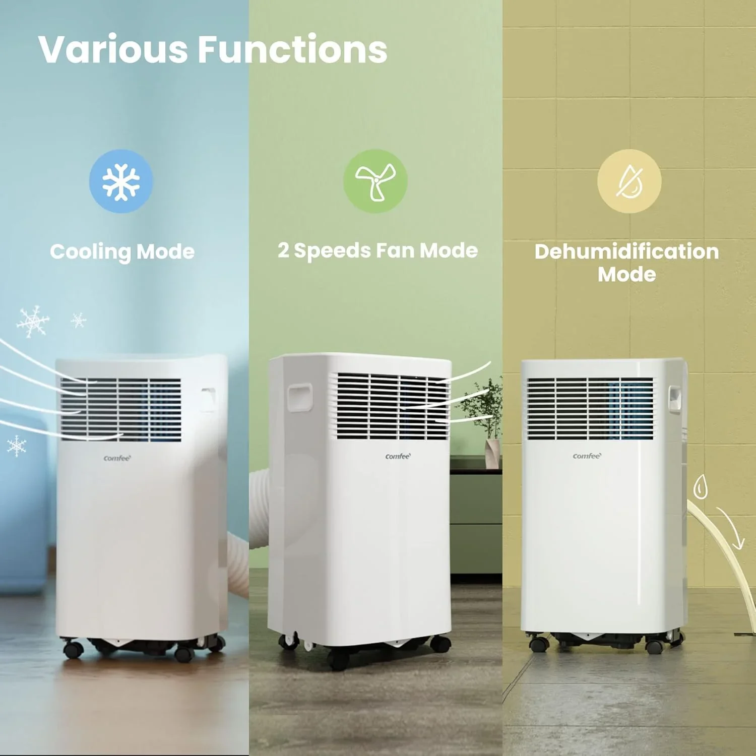 Comfee Mobiles Klimagert Easy Cool 2.0, 7000 BTU 2,0kW, K��hlen&Ventilieren&Entfeuchten, Raumgre bis 68m(25�O), APP-Steuerung/Alexa/Google Home/IFTTT, Mobile Klimaanlage mit Abluftschlauch