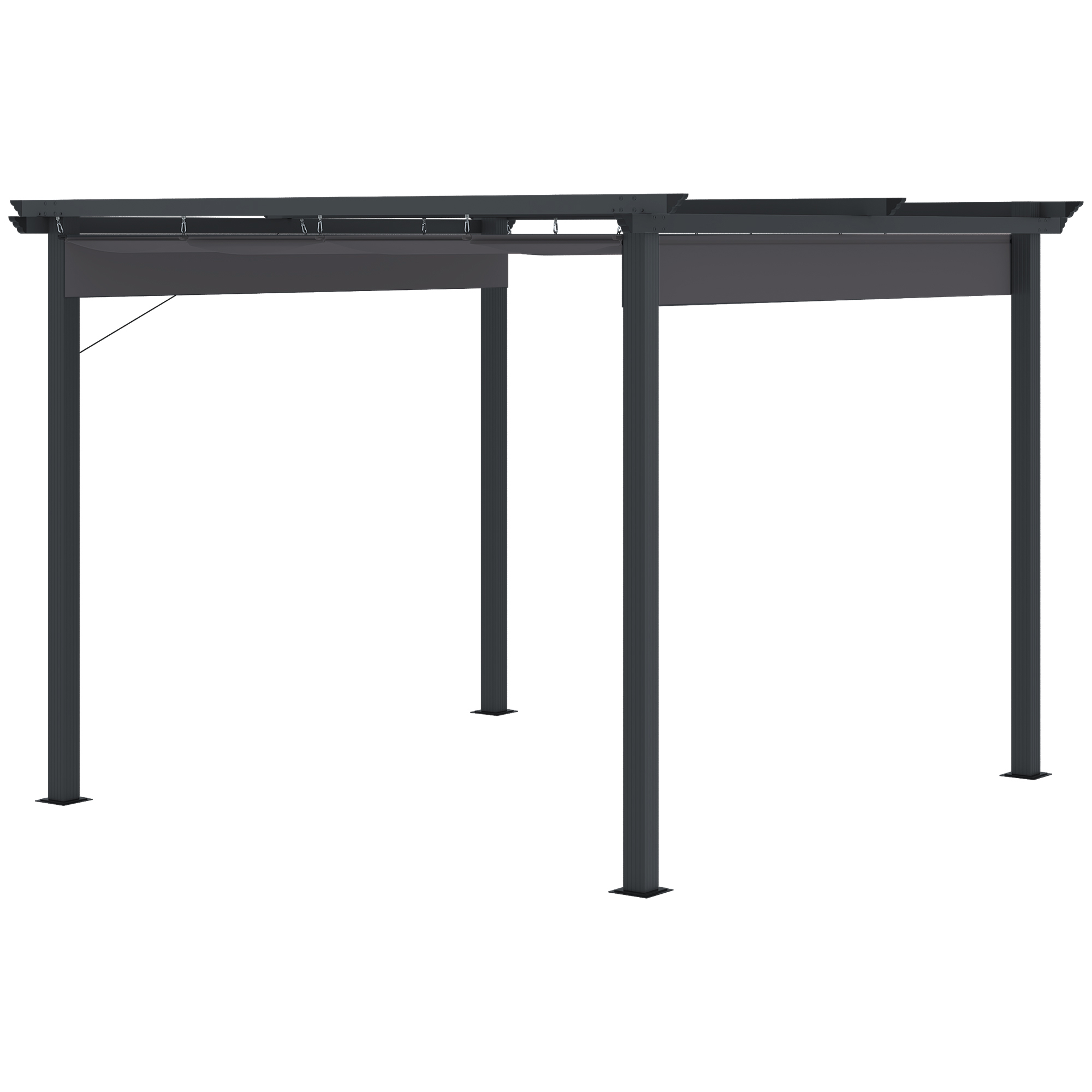 Pergola van   met verstelbare luifel aluminium grijs, zwart 3 x 3 m