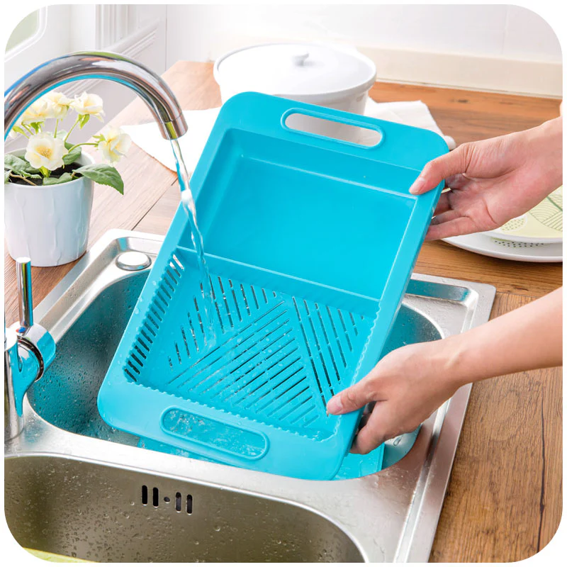 Multifunction Kitchen Cutting Board with Drain Basket & Sink �?Smart Chopping Board for Vegetables, Meat & Meal Prep