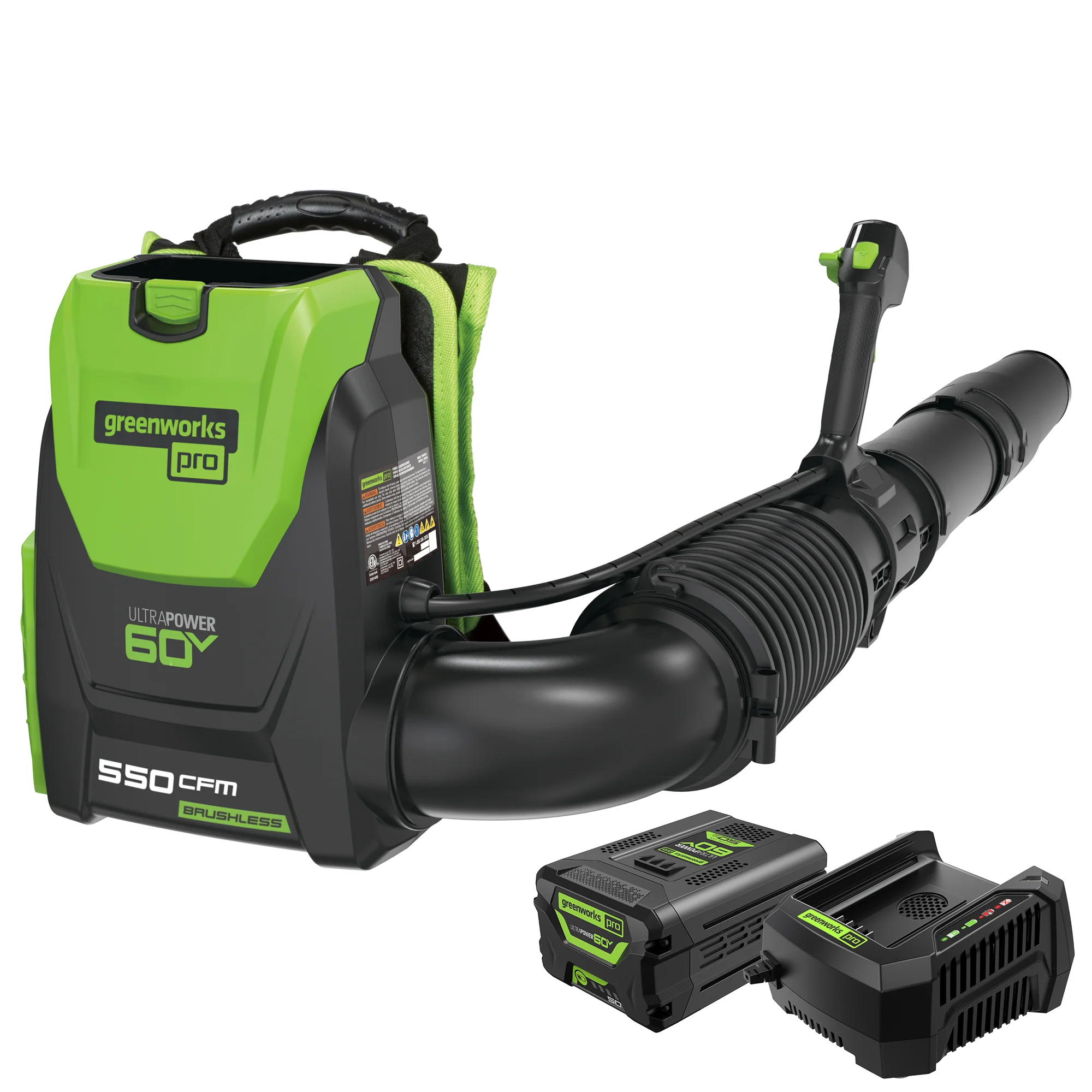 2025 Greenworks 60V Draadloze Tuingereedschapset �C Inclusief Batterij en Snellader, Compatibel met Meer dan 75 Gereedschappen