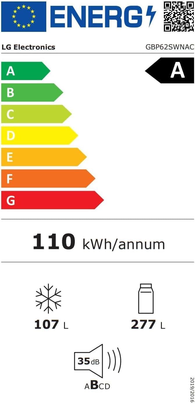LG GBP62MCNAC Kühl-Gefrierkombi – 384 L, Energieeffizienz A, Total NoFrost, DoorCooling+, niedriger Geräuschpegel, modernes Design in Anthrazit Schwarz, 59,5 x 67,5 x 203 cm