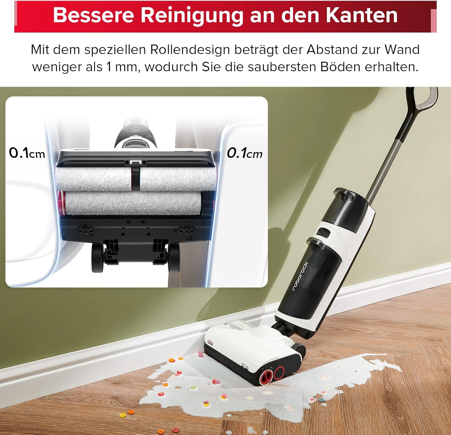 roborock Dyad Pro Nass Trockensauger Kabelloser Staubsauger 17000pa Automatische Trocknung & Selbstreinigend Wischsauger mit APP-Steuerung, Doppelte Wassertanks für Harte Bden