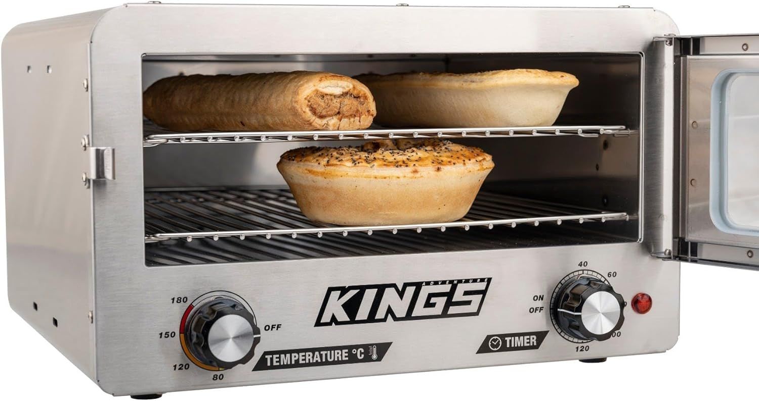 Adventure Kings Portable 12V Camping Oven with Stainless Steel and Fibreglass Insulation