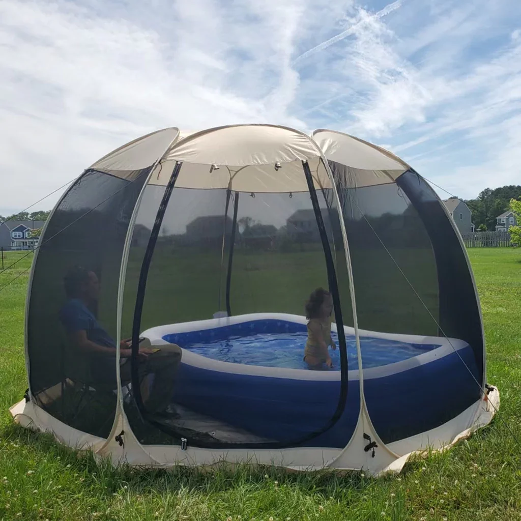 2025 Alvantor Instant Mesh Tent voor Camping 12'x12', Beige, Vouwbare Tent