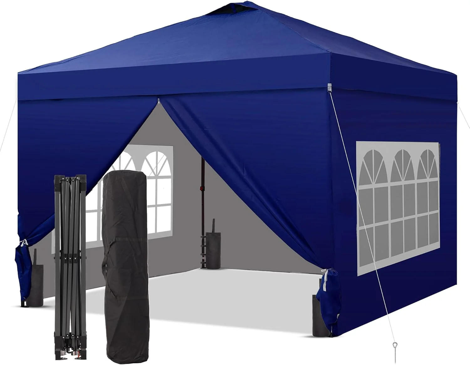 GDY 12x12 Pop Up Canopy Tent with 4 Sidewalls, Easy Set up with One Push Lift Gazebo