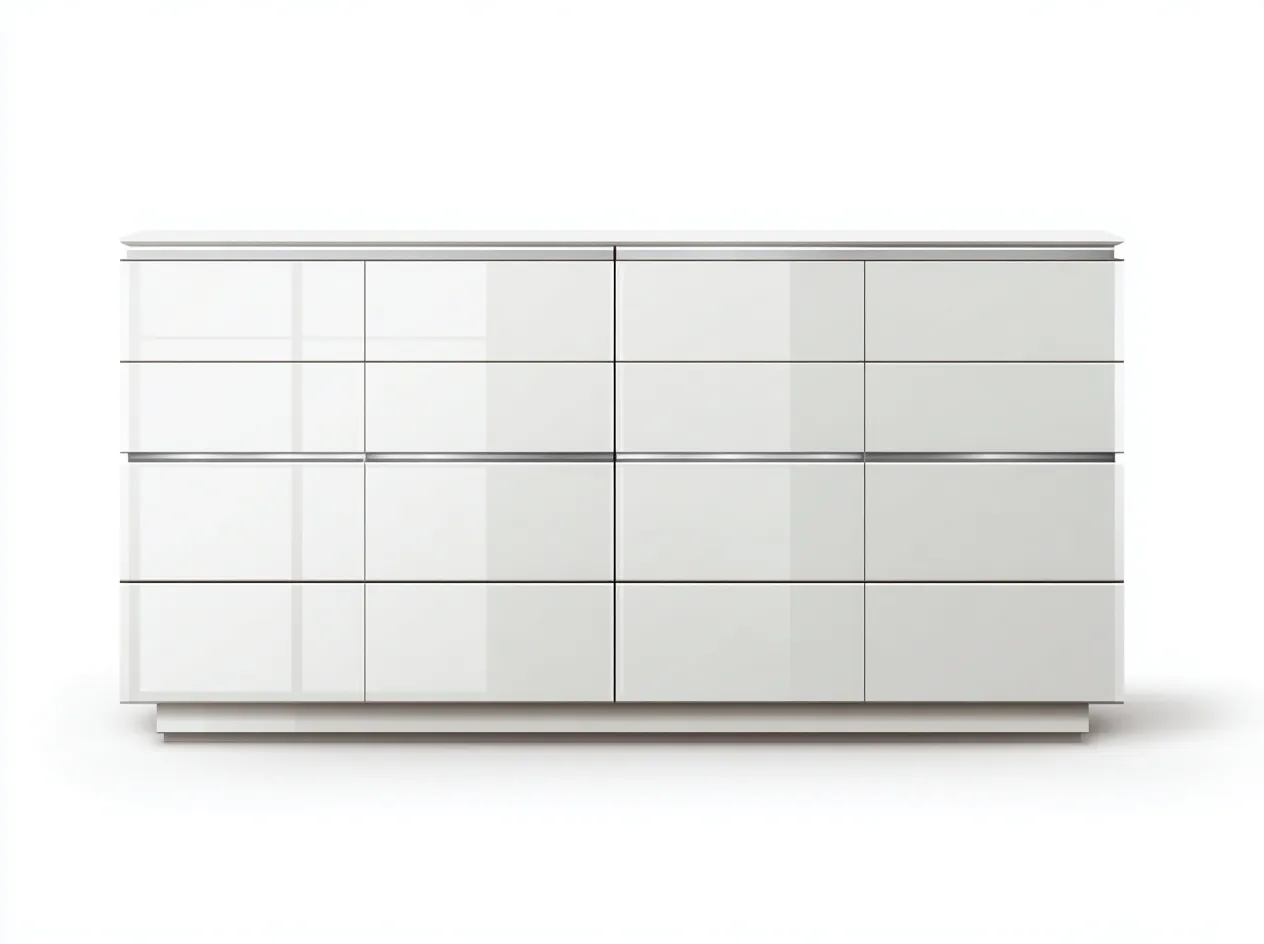 Kommode mit Schubladen - Holzwerkstoff - 160 x 46 x 82 cm - Weiß - Moderner minimalistischer Stil