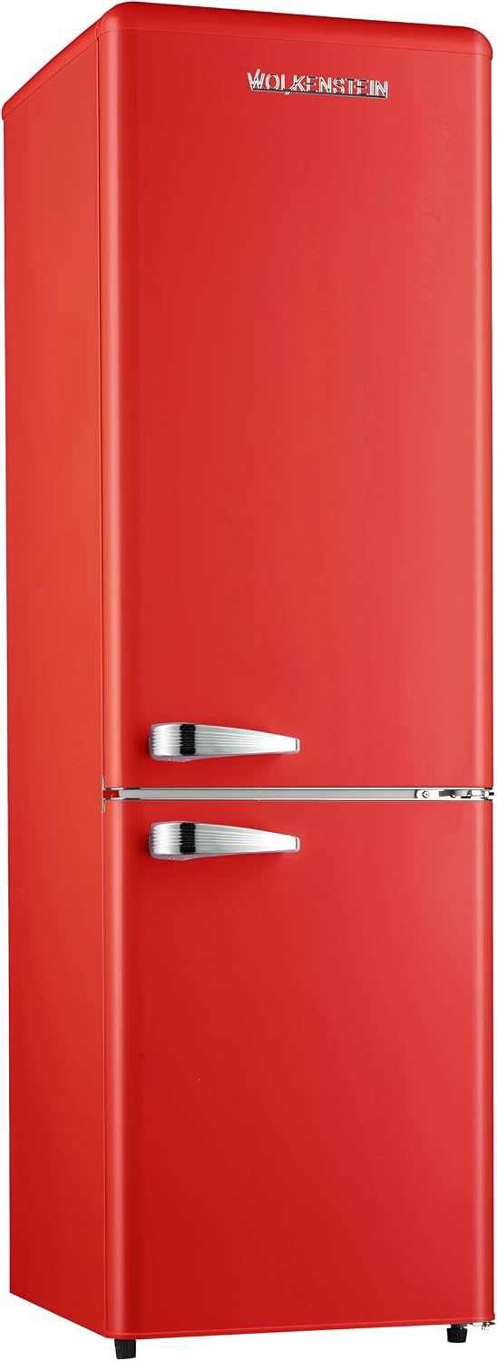 Wolkenstein KG250.4RT FR Kühl-Gefrier-Kombination Rot 249l Retro Kühlschrank Vintage Kühlgefrierkombi Gefrierfach höhenverstellbar leise