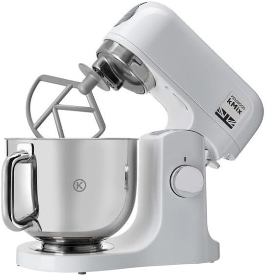 Kenwood kMix KMX750RD Küchenmaschine, 5 l Edelstahl Schüssel, Safe-Use-Sicherheitssystem, Metallgehuse, 1000 Watt, inkl. 3-Teiligem Patisserie-Set und Spritzschutz, Rot